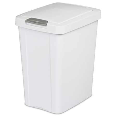 DenDesigns 10438004 28 LTR. Touch Top Wastebasket Can44; White